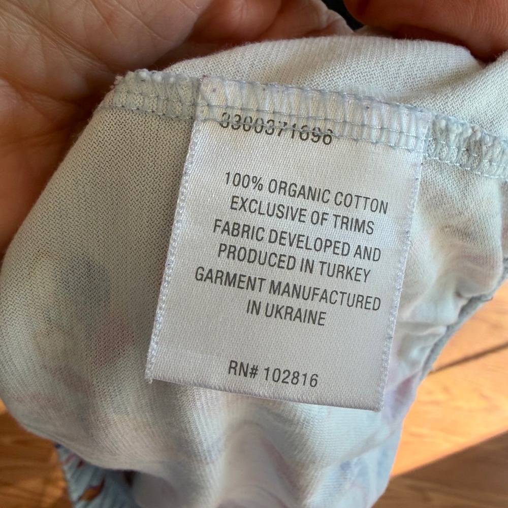Garnet Hill  100% Organic Cotton Floral Pajama Set Size Large Lounge Two Piece - Picture 6 of 6